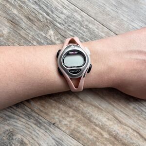 Timex Ironman Triathlon Digital Watch Pink Gray Womens Sport WR100M